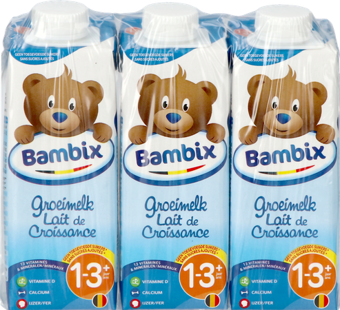Bambix Groeimelk Natuur 1-3j 3x250ml 1