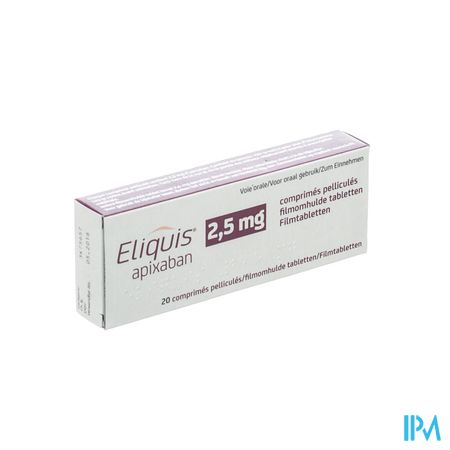 Eliquis 2,5mg Comp Pell 20 X 2,5mg