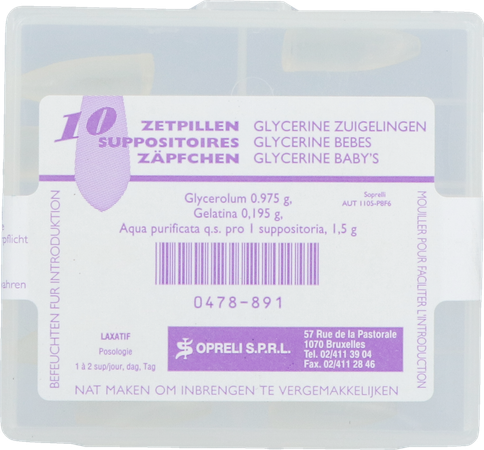 Glycerine suppo Sopreli zuigelingen 10 3
