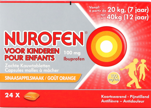 Nurofen Kind 100mg Zachte Kauwcaps 24 3