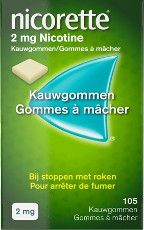 Nicorette Kauwgom Suikervrij 105x2mg 1