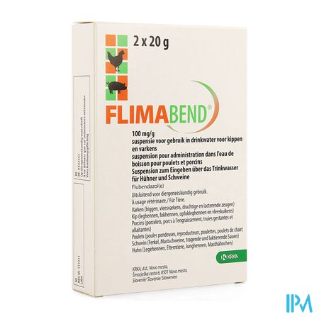 Flimabend 100mg/g Ora Susp Varken Kip Zakje 2x20g