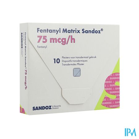 Fentanyl Matrix Sandoz 75,0ug Pleist Transderm 10