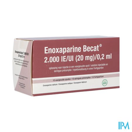 Enoxaparine Becat 2000ie 100mg/ml Voorgev.sp. 10