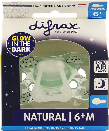Difrax Fopspeen Natural 6m+ Nacht 2