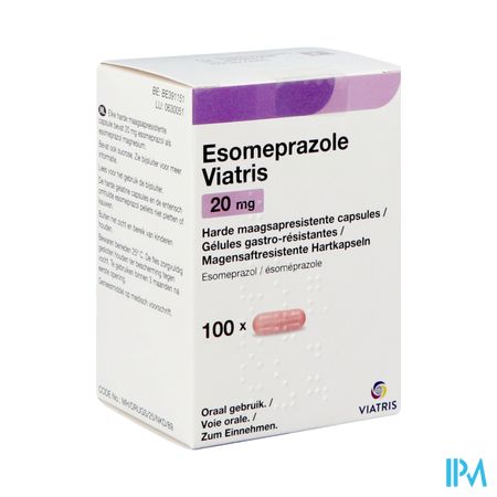 Esomeprazole Viatris 20mg Caps 100