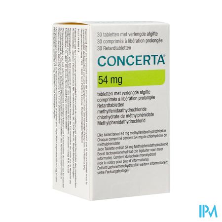 Concerta 54mg Pi Pharma Comp Verl Afg 30 X 54mg