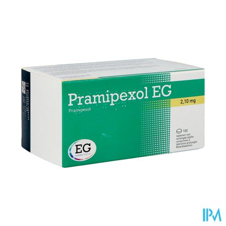 Pramipexol EG 2,10Mg Verlengde Afgifte Tabl 100