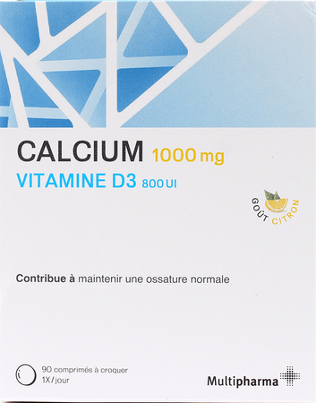 Multipharma Calcium D3 1000mg/800ui Kauwtabl 90