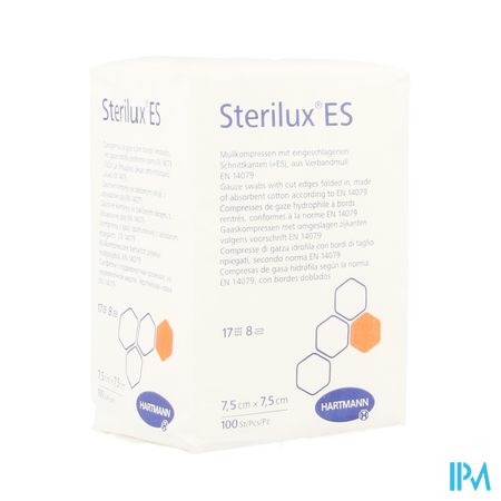 Sterilux Es 7,5x7,5cm 8pl.nst.100 P/s