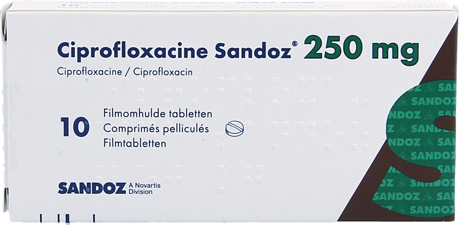 Ciprofloxacine Sandoz 250mg Tabl 10 Pvc/alu 2