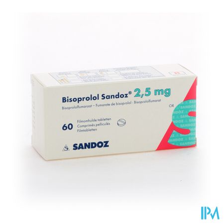 Bisoprolol Sandoz 2,5mg Comp Pell 60 X 2,5mg 2