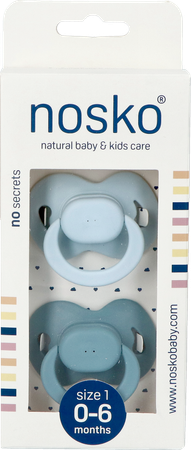 Nosko Fopspeen 0-6 M Baby Blue + Whale Blue 1
