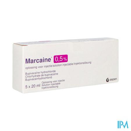 Marcaine Sol. Inj. 5 X 20ml 0,50 %