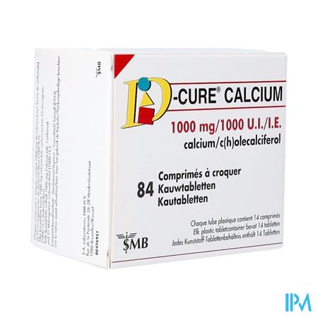 D-cure Calcium 1000mg/1000ie Kauwtabl 84