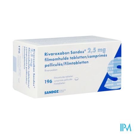 Rivaroxaban Sandoz 2,5mg Comp Pell 196