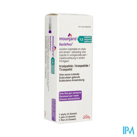 Mounjaro 7,5mg Kwikpen Opl Inj Voorgev.pen 0,6ml