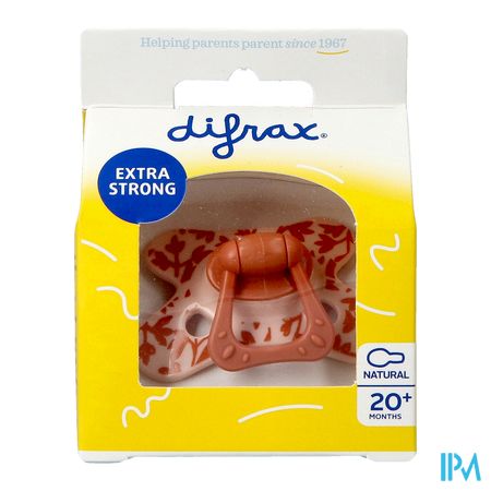 Difrax Sucette Natural 20m+ Rose/dessin 1