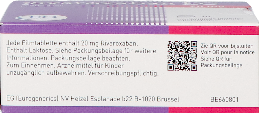 Rivaroxaban EG 20Mg Filmomh Tabl 30 5