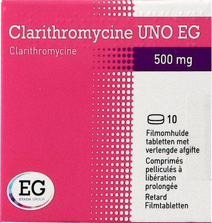 Clarithromycine Uno EG 500Mg Comp Pell 10X500Mg 2