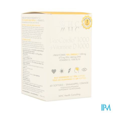 Unocardio 1000 + Vit D 1000 Softgels 60