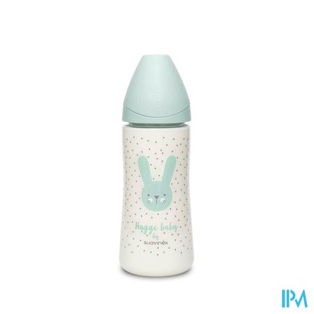 Suavinex Hygge Fles Silic. +4l 360ml Green Rabbits