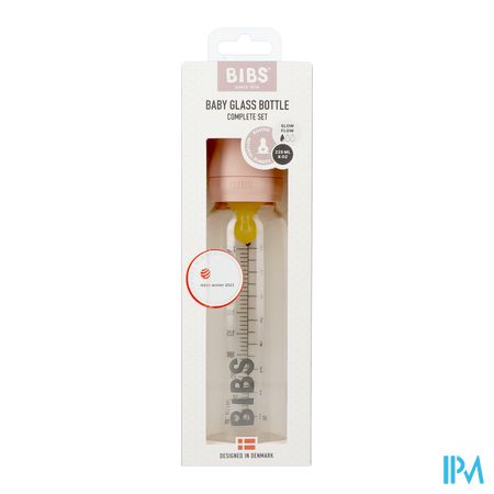 Bibs Zuigfles Glas 225ml Complete Set Blush 1
