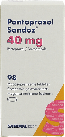 Pantoprazol 40mg Sandoz Maagsapresis. Tabl 98 Hdpe 3