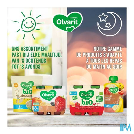 Olvarit Bio Wortel Erwtjes Kip Aardappel 6m 2x200g 3