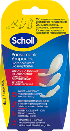 Scholl Blarenpleister 2grote+2teen+1klein Z/latex 3