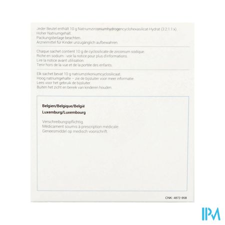 Lokelma 10g Pi Pharma Pdr Orale Susp Zakje 30 Pip 1