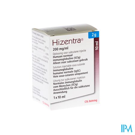 Hizentra 200mg/ml Sol Inj 2g/10ml