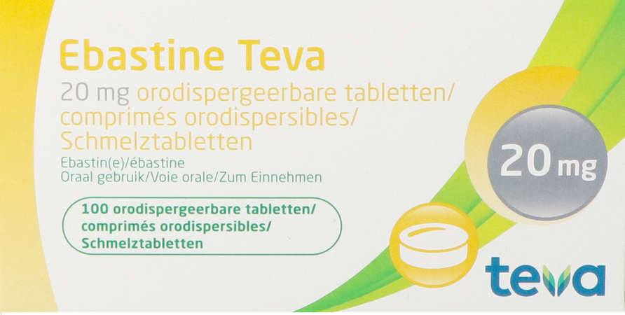 Ebastine 20mg Teva Comp Odt 100 X 20mg 1