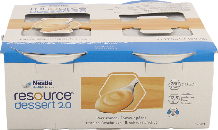 Resource Dessert 2.0 Perzik 4x125g 3