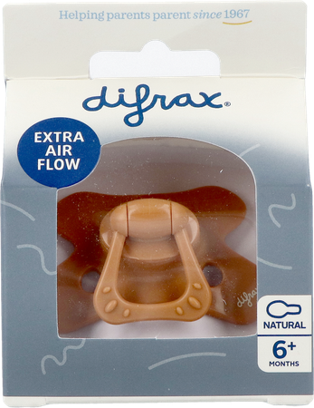 Difrax Fopspeen Natural 6m+ Uni Caramel 1