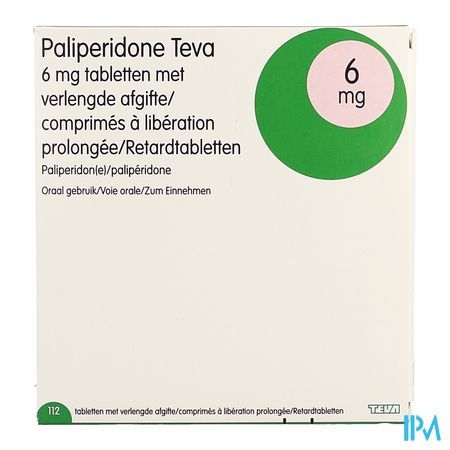 Paliperidone Teva 6mg Verl.afgifte Comp 112 X 6mg 6