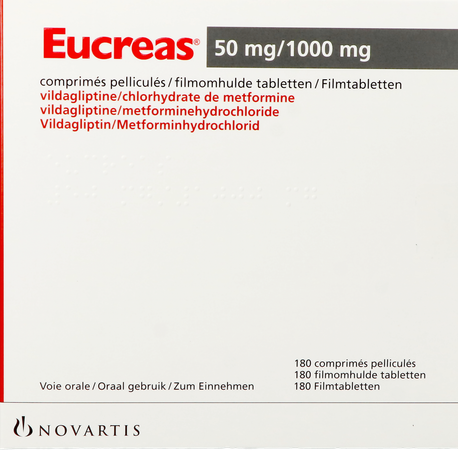 Eucreas 50mg/1000mg Orifarm Filmomh Tabl 180 Pip 2