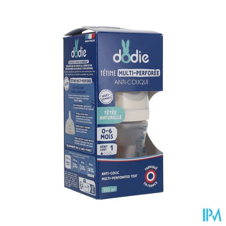 Dodie Zuigfles A/colic Speen&ring Roze +0m 150ml