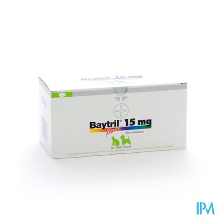 Baytril Flavour Hond/kat Tabl 100 X 15mg