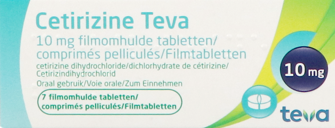 Cetirizine Teva 10mg Comp Pell 7 1