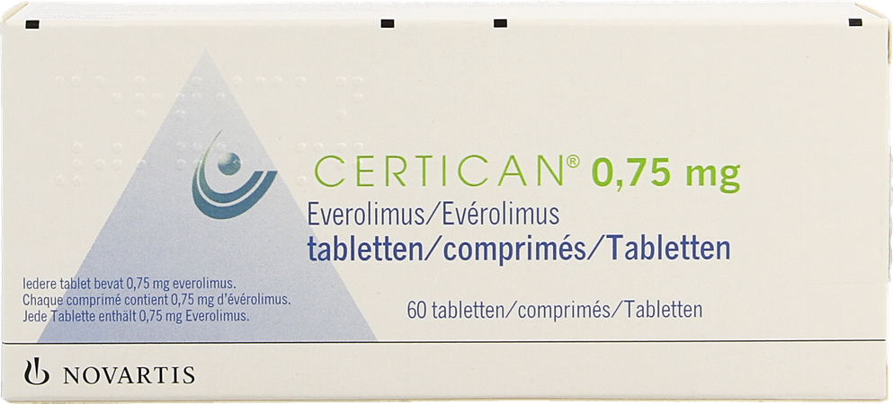 Certican 0,75mg Comp Enrob 60 X 0,75mg 2