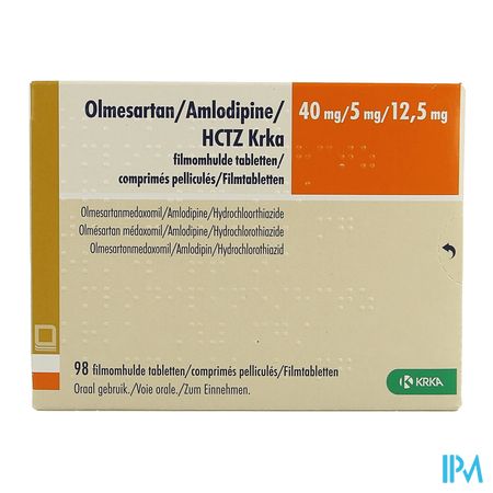 Olmesartan/amlodipine/hctz Krka 40/ 5/12,5 Comp 98 1