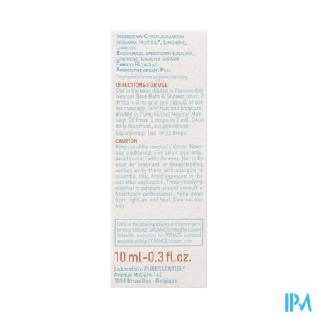 Puressentiel Eo Bergamot Z/bergapteen Bio 10ml 2