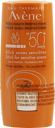 Avene Zon Spf50+ Stick Gevoelige Zones 8ml 1