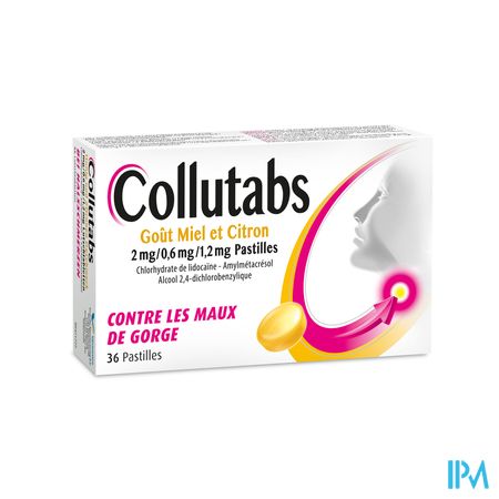 Collutabs Miel Citr.2mg/0,6mg/1,2mg Past. Sucer 36