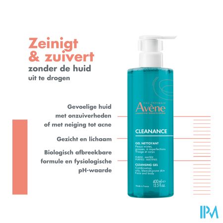 Avene Cleanance Reinigingsgel 400ml 10