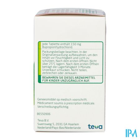 Bupropion Teva 150mg Geregul.afgifte Comp 90 7