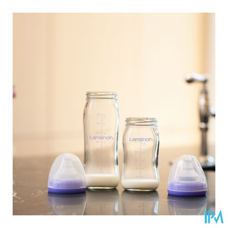 Lansinoh Zuigfles Glas + Speen 160ml 4 15
