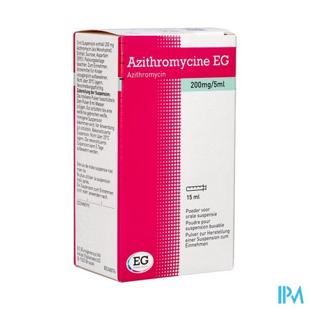 Azithromycine 200Mg/5Ml EG Poeder Or Susp 15 Ml