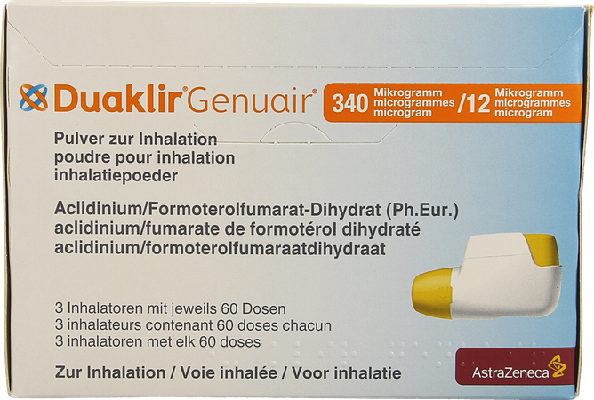 Duaklir Genuair 340mcg/12mcg Pdr Inhal. 3x60 Dosis 2